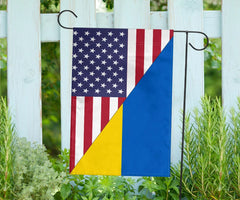 Us Flag With Ukraine Flag