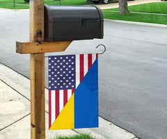 Us Flag With Ukraine Flag