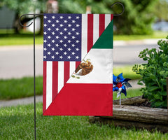 Us Flag With Mexico Flag