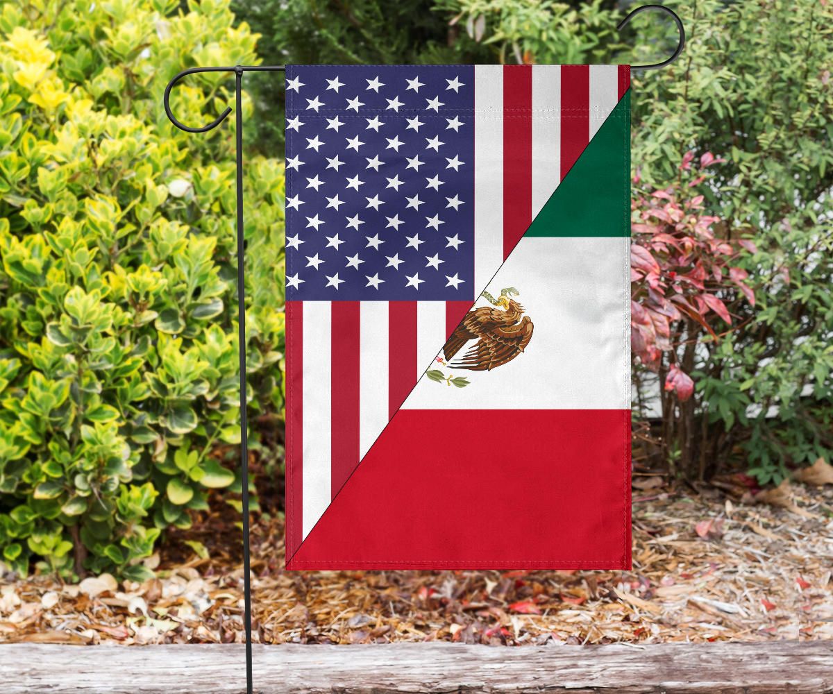 Us Flag With Mexico Flag