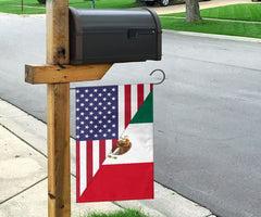 Us Flag With Mexico Flag