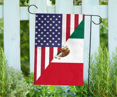 Us Flag With Mexico Flag