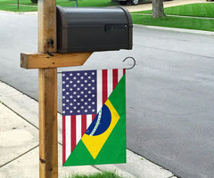 Us Flag With Brazil Flag