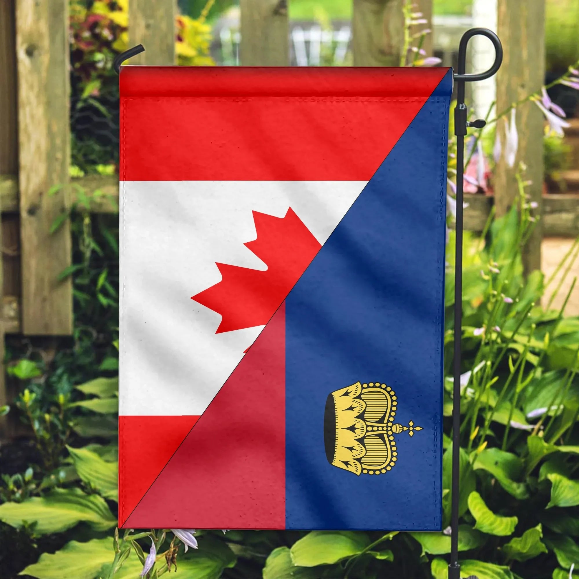 Canada Flag With Liechtenstein Flag