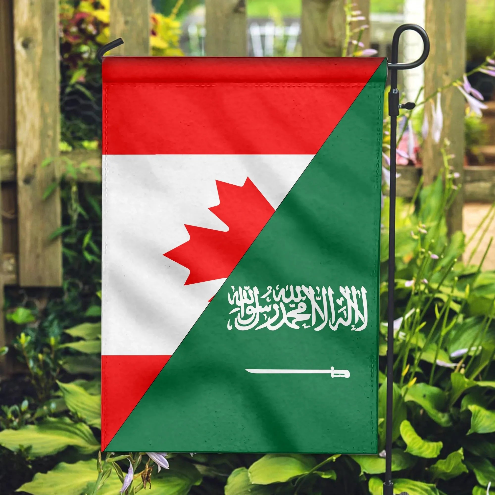 Canada Flag With Saudi Arabia Flag