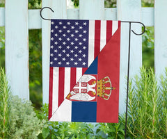 Us Flag With Serbia Flag