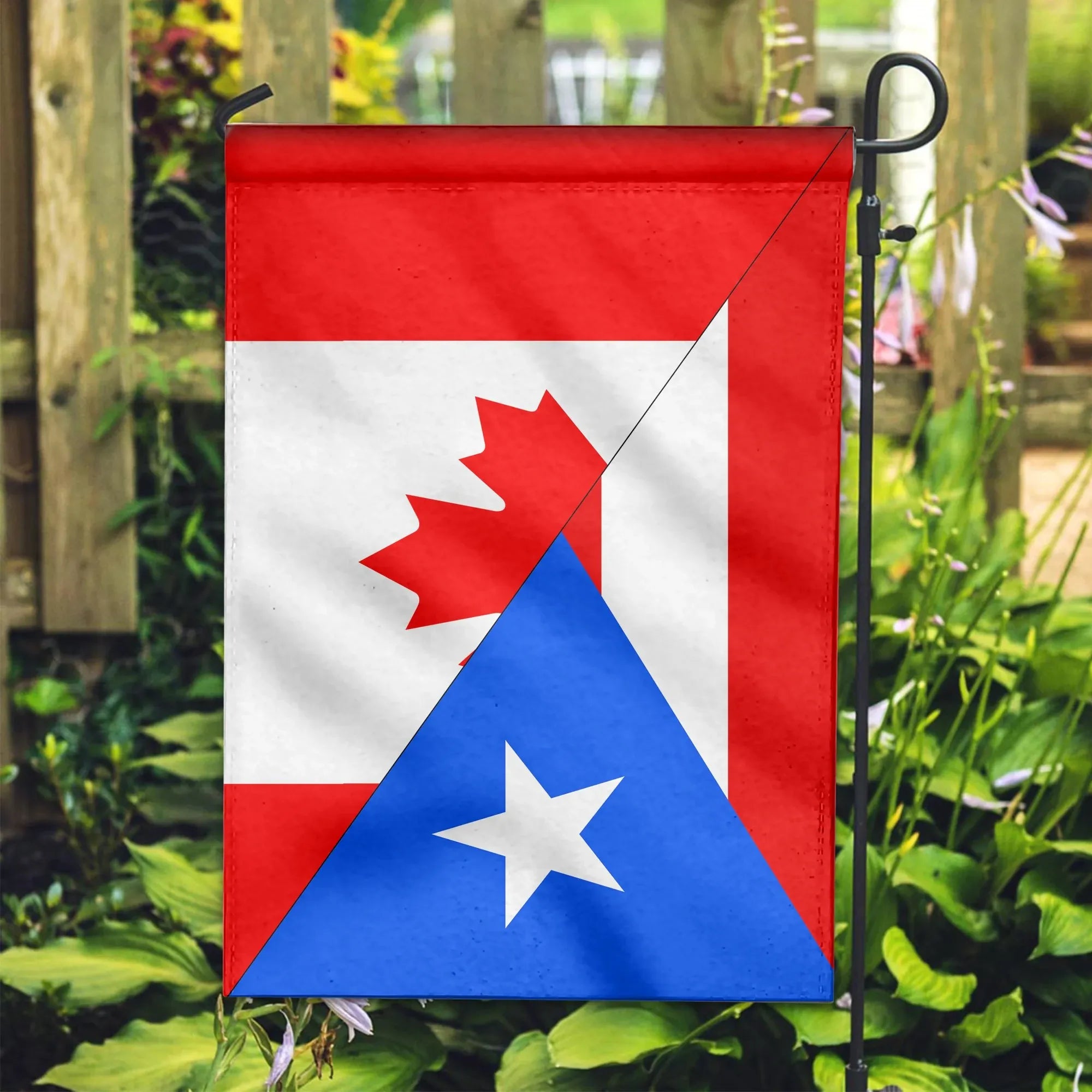 Canada Flag With Puerto Rico Flag