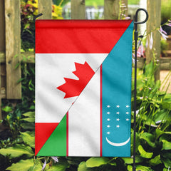 Canada Flag With Uzbekistan Flag