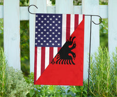 Us Flag With Albania Flag