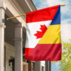 Canada Flag With Romania Flag