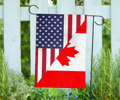 Us Flag With Canada Flag