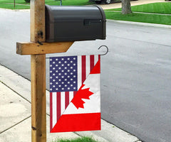 Us Flag With Canada Flag