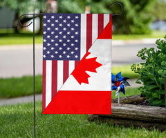 Us Flag With Canada Flag