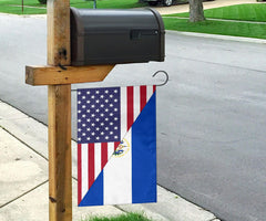 Us Flag With El Salvador Flag