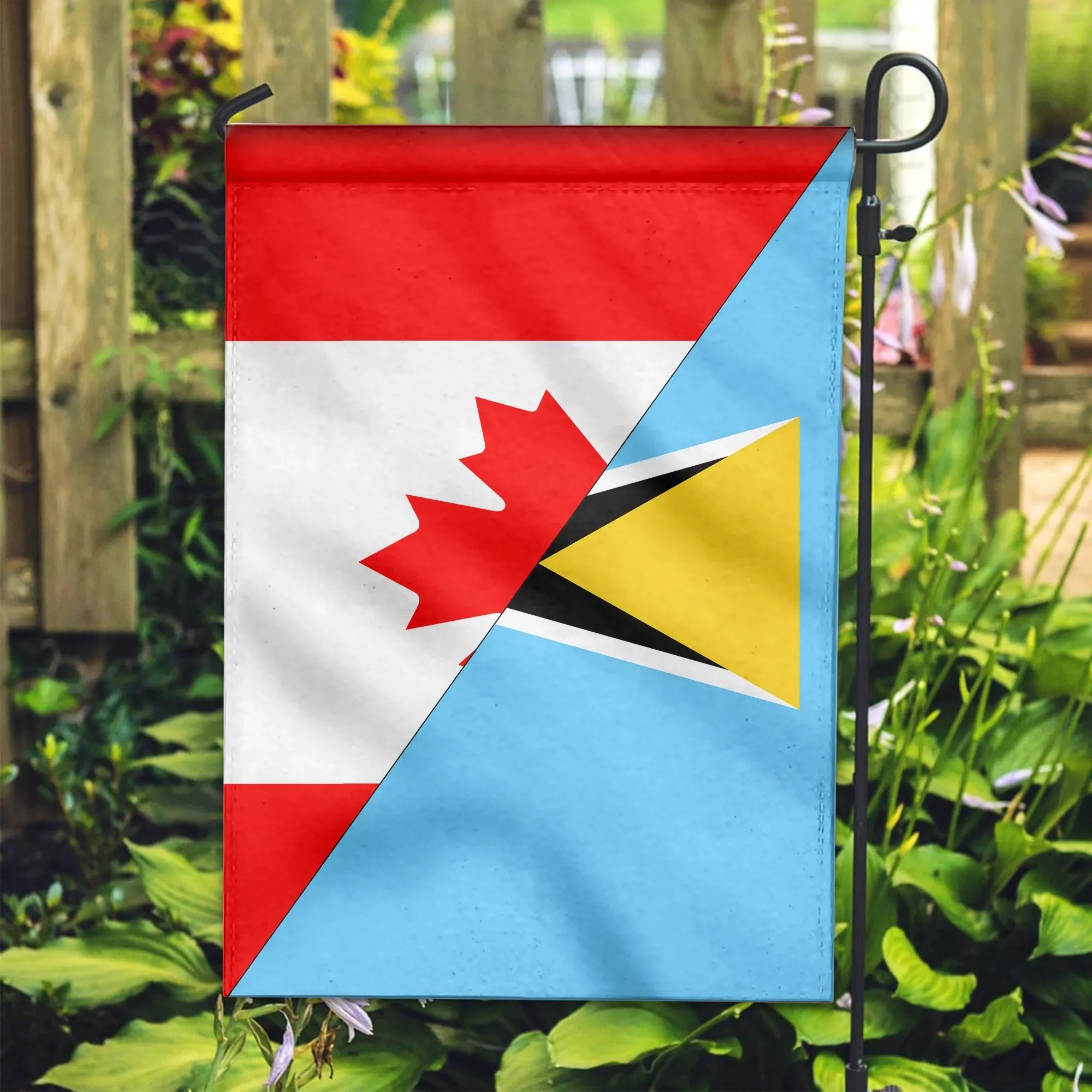 Canada Flag With Saint Lucia Flag