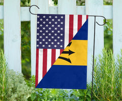 Us Flag With Barbados Flag