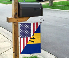 Us Flag With Barbados Flag