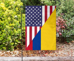 Us Flag With Colombia Flag