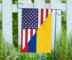 Us Flag With Colombia Flag