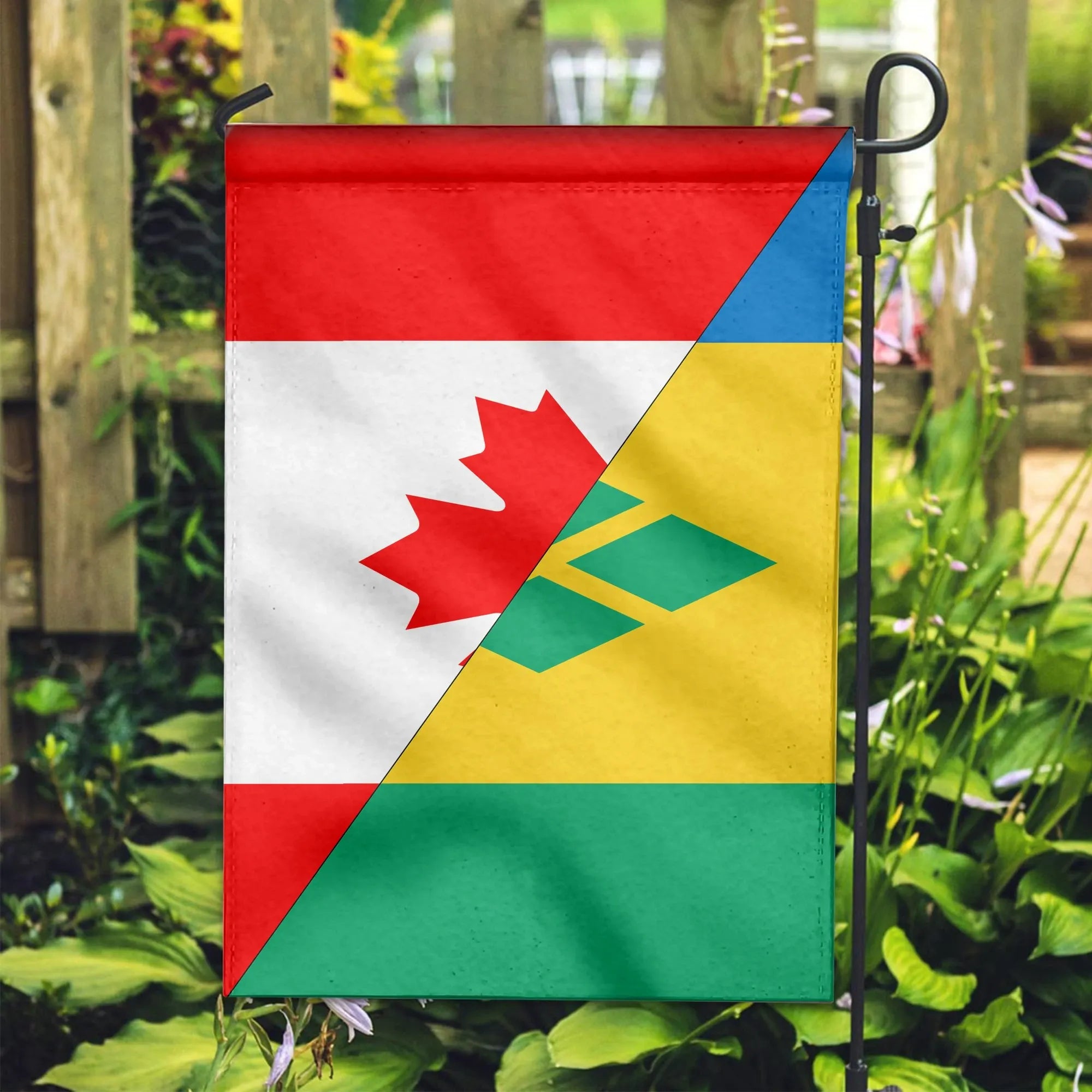 Canada Flag With Saint Vincent & The Grenadines Flag