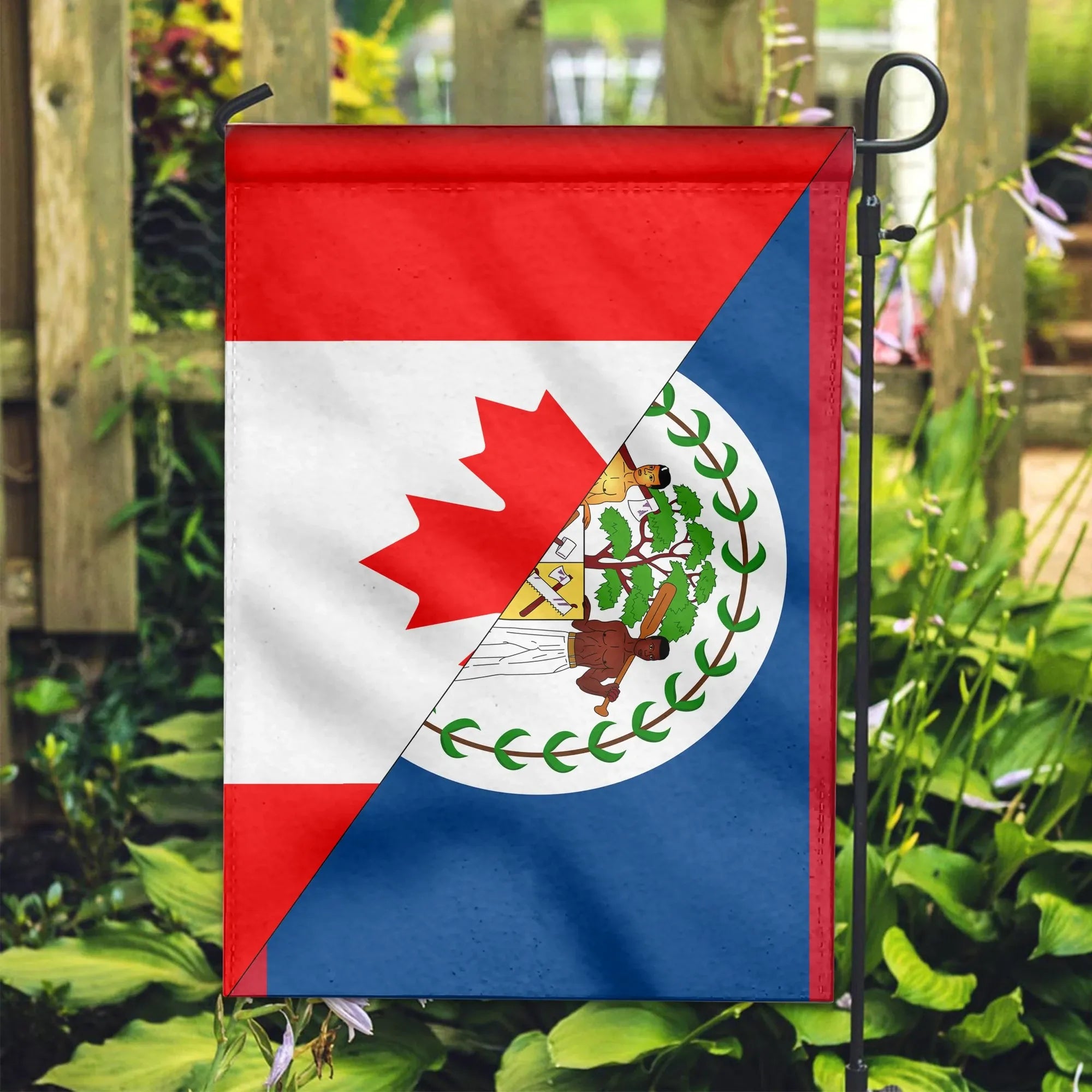 Canada Flag With Belize Flag