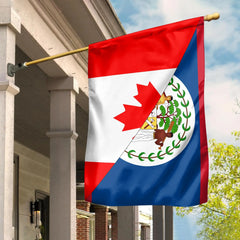 Canada Flag With Belize Flag