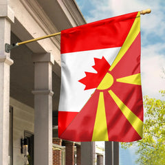 Canada Flag With North Macedonia Flag