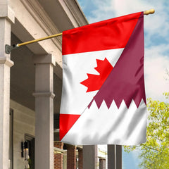 Canada Flag With Qatar Flag