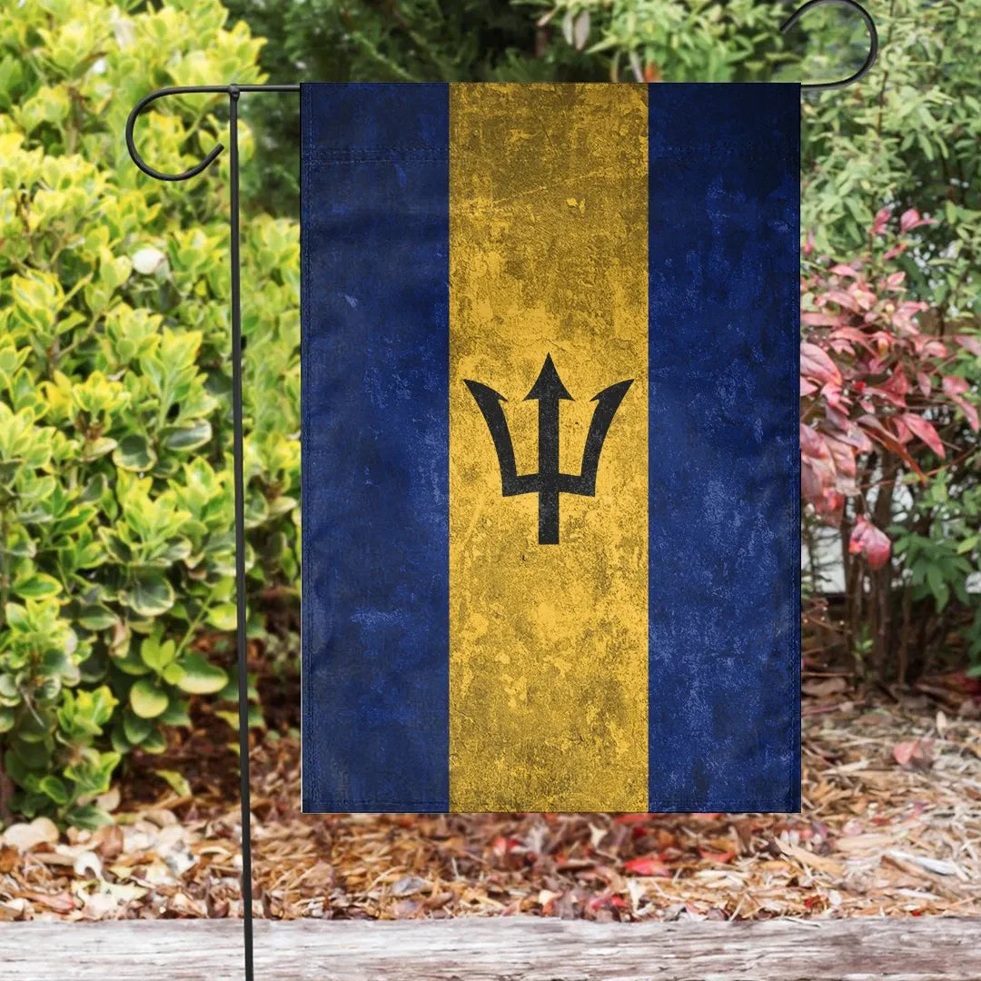 Barbados Garden Flag House Flag (Grunge Style)