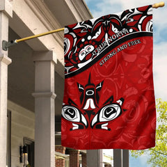 Canada Day Garden Flag Haida Maple Leaf Tattoo Style Red