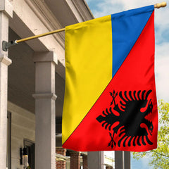 Albania Flag With Ukraine Flag