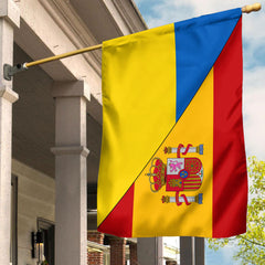 Spain Flag With Ukraine Flag