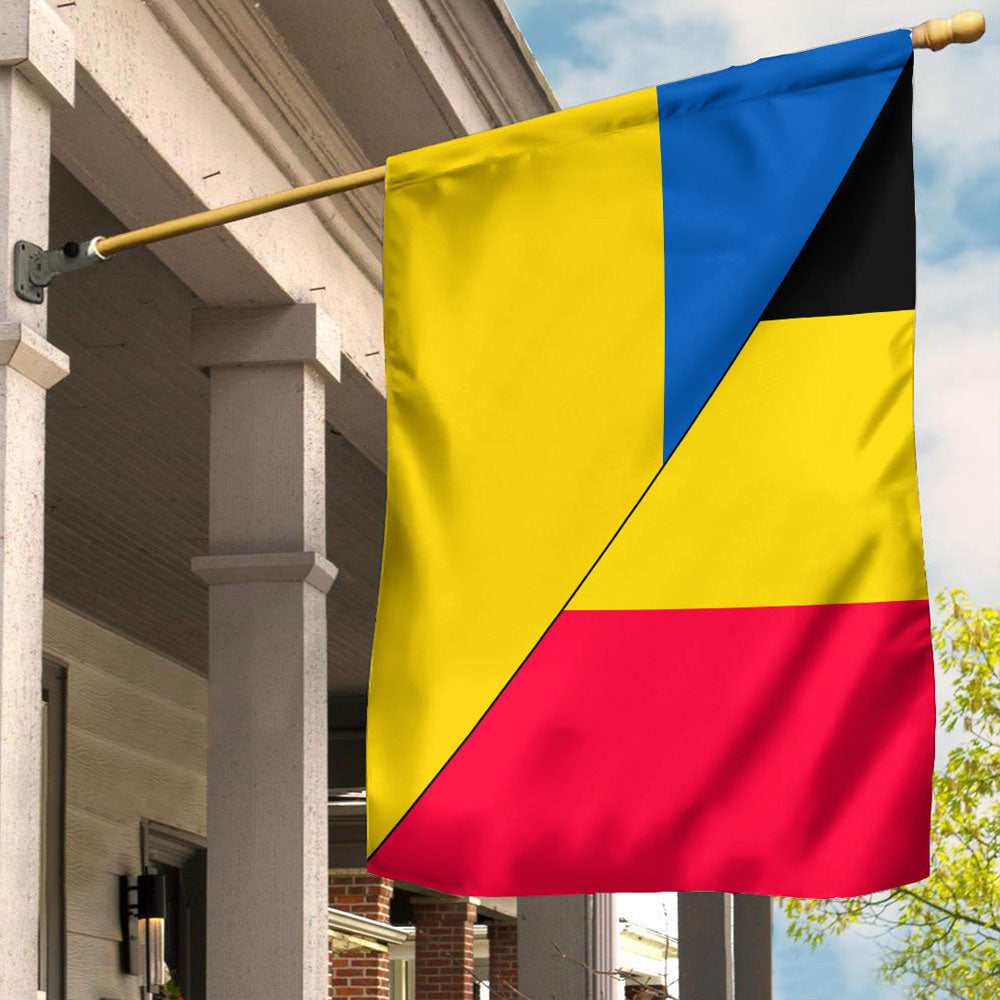 Belgium Flag With Ukraine Flag