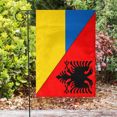 Albania Flag With Ukraine Flag