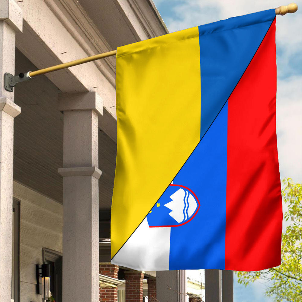 Slovenia Flag With Ukraine Flag