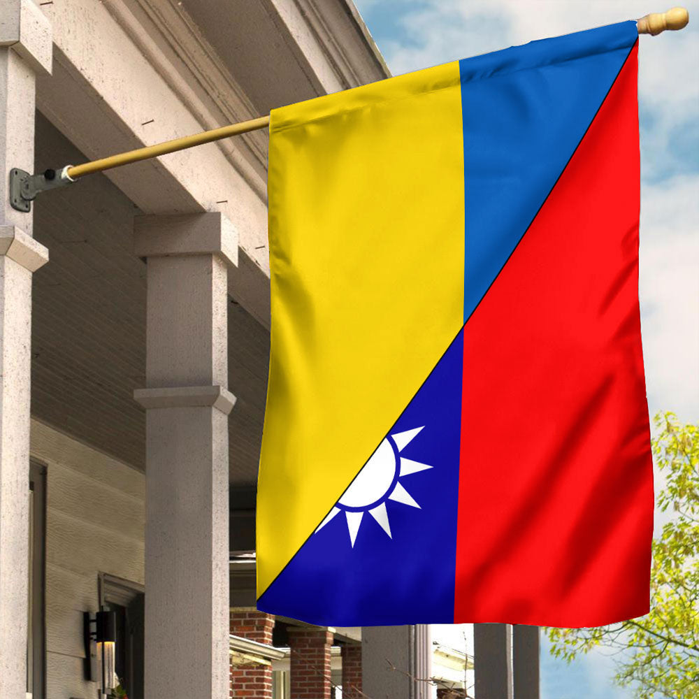 Taiwan Flag With Ukraine Flag