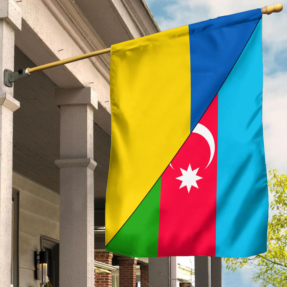 Azerbaijan Flag With Ukraine Flag