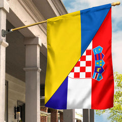 Croatia Flag With Ukraine Flag