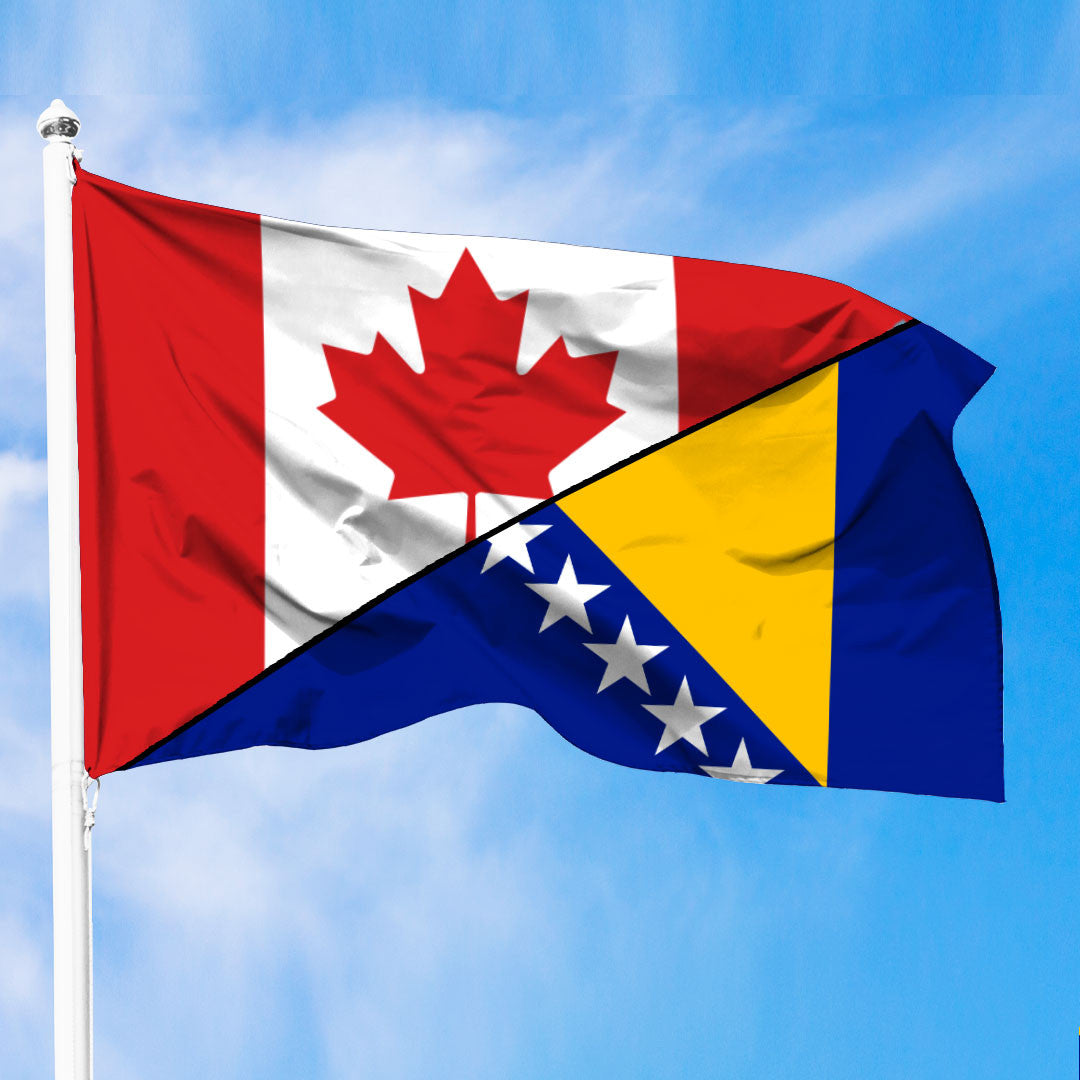 Bosnia & Herzegovina Flag With Canada Flag