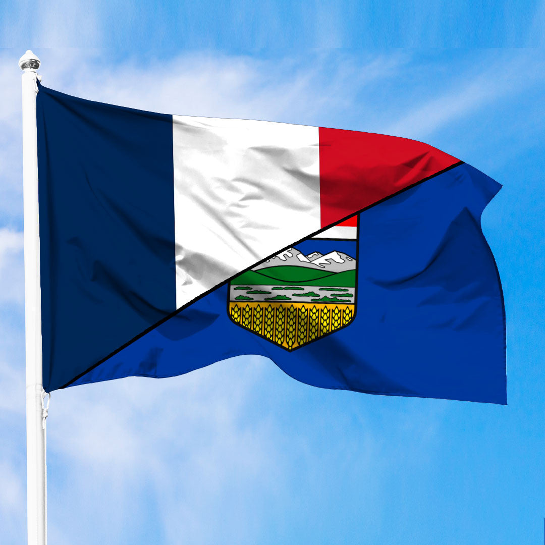 Canada Flag Of Alberta Flag With France Flag