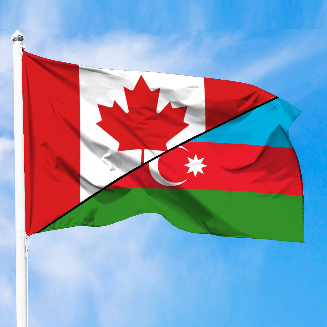 Azerbaijan Flag With Canada Flag