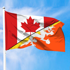 Bhutan Flag With Canada Flag