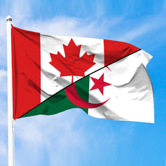 Algeria Flag With Canada Flag