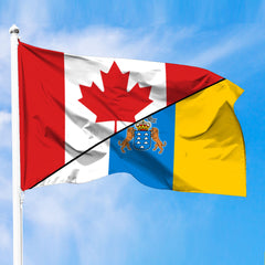 Canarias Flag With Canada Flag