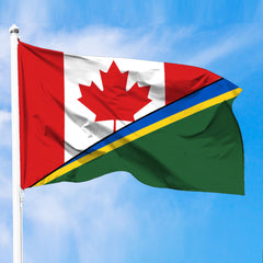 Solomon Islands Flag With Canada Flag