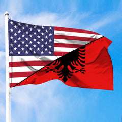 Albania Flag With American Flag