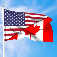 Canada Flag With American Flag