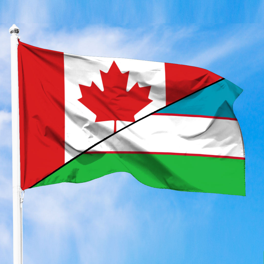 Uzbekistan Flag With Canada Flag