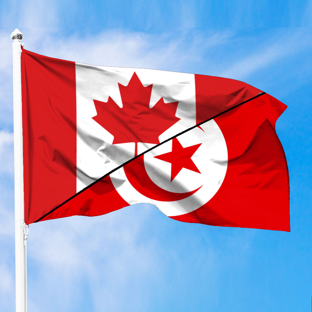 Tunisia Flag With Canada Flag