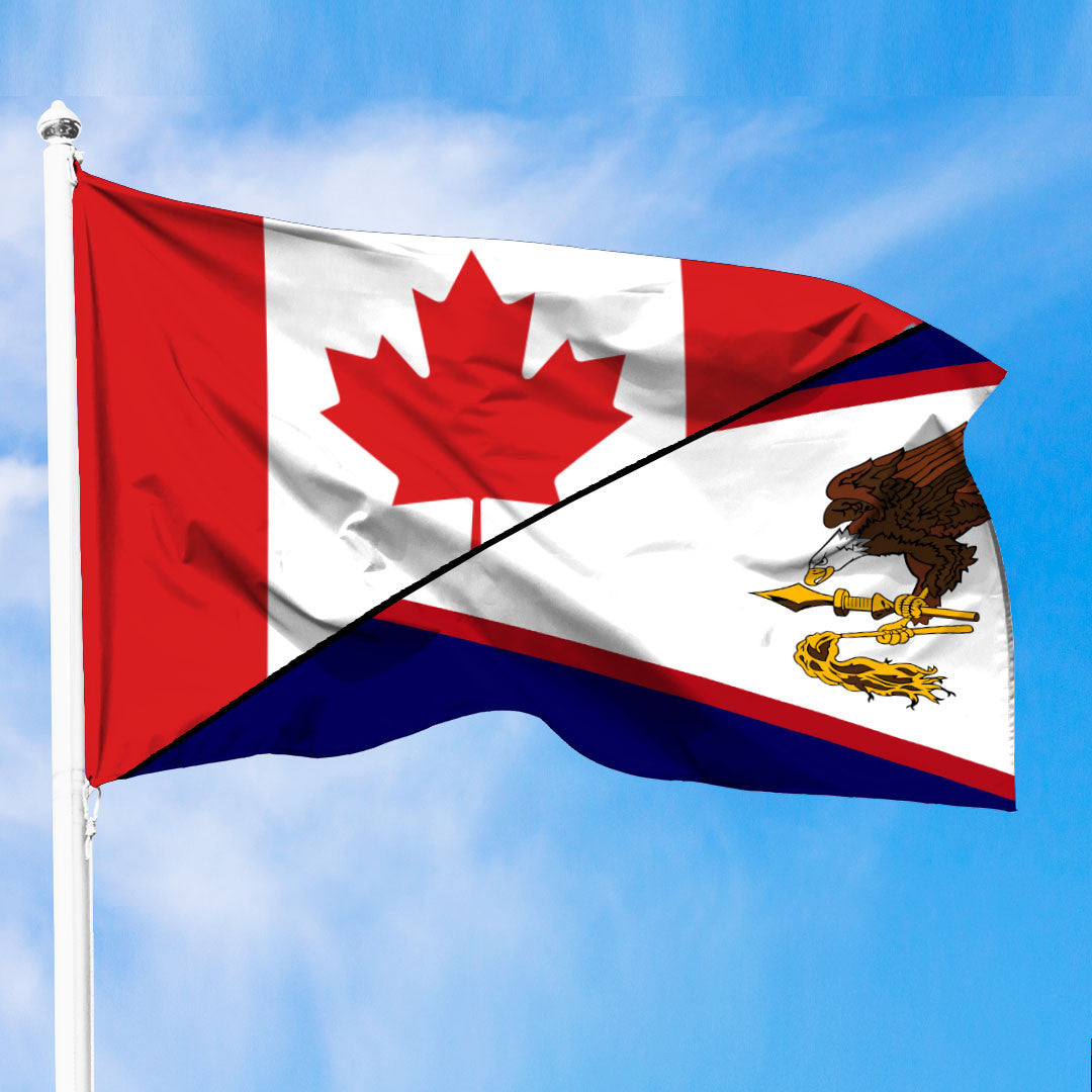 American Samoa Flag With Canada Flag